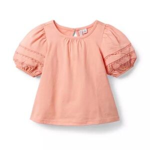 Janie and Jack Coral Puff Sleeve Tee